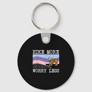 Bulldog hike more worry less graphic hiking keychain