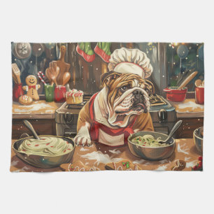 Bulldog Holiday Baking: Festive Christmas Kitchen Towel
