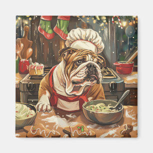 Bulldog Holiday Baking: Festive Christmas Magnet