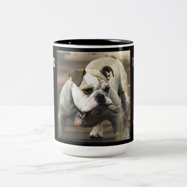 BULLDOG / I ALSO DRINK & CUDDLE UP WITH THE LADIES Two-Tone COFFEE MUG (Center)