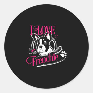 Bulldog - I Love My Frenchie 1  Classic Round Sticker