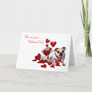 Bulldog I Wuf You Valentine Holiday Card