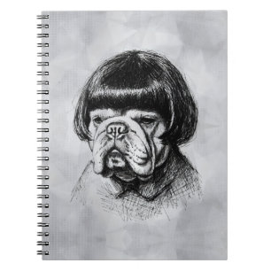 Bulldog In a Wig (Style 1) Fine Art Notebook