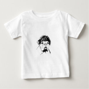 Bulldog In a Wig (Style 2) Fine Art Baby T-Shirt
