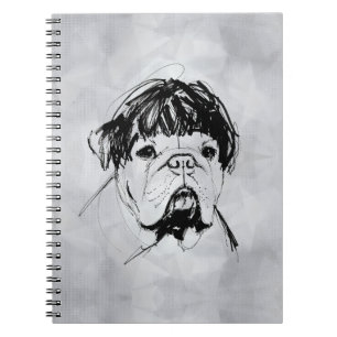 Bulldog In a Wig (Style 2) Fine Art Notebook