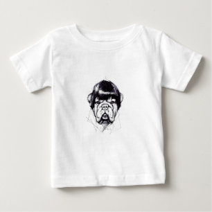 Bulldog In a Wig (Style 3) Fine Art Baby T-Shirt