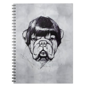 Bulldog In a Wig (Style 3) Fine Art Notebook