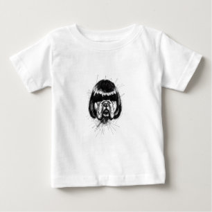 Bulldog In a Wig (Style 4) Fine Art Baby T-Shirt