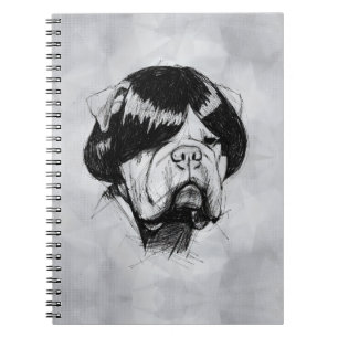 Bulldog In a Wig (Style 5) Fine Art Notebook