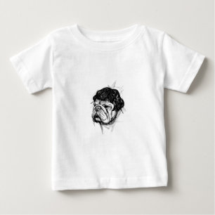 Bulldog In a Wig (Style 7) Fine Art Baby T-Shirt