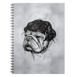 Bulldog In a Wig (Style 7) Fine Art Notebook