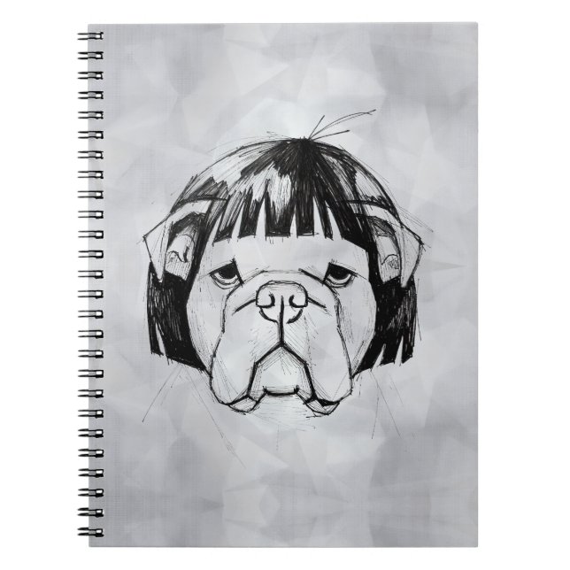 Bulldog In a Wig (Style 8) Fine Art Notebook (Front)