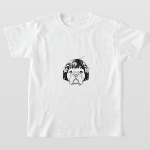 Bulldog In a Wig (Style 8) Fine Art T-Shirt
