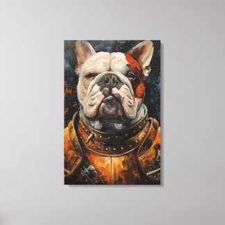 Bulldog In Armour Canvas Print