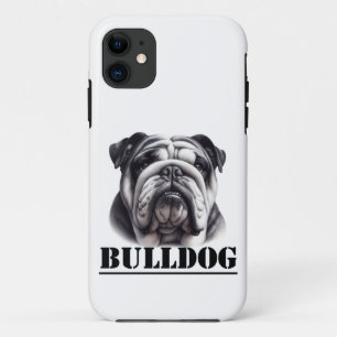 Bulldog in black & white iPhone 11 case