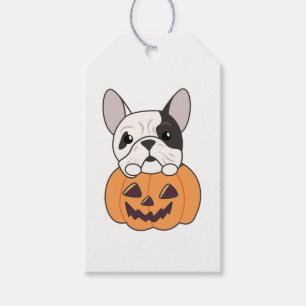 Bulldog In Pumpkin Cute Dogs Happy Halloween Gift  Tags