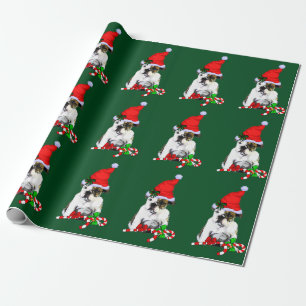 Bulldog in Santa Hat Christmas Wrapping Paper