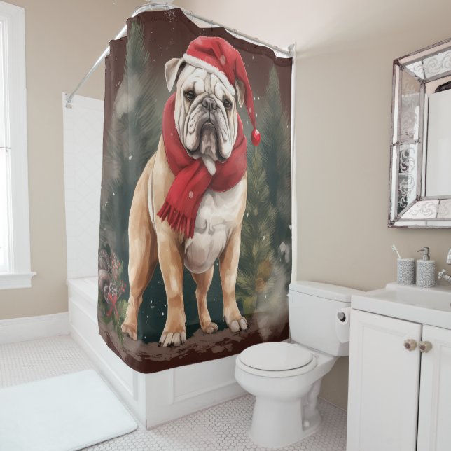 Bulldog in Snow Christmas (In Situ)