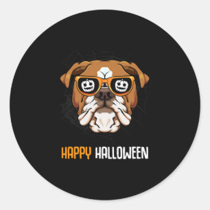 Bulldog In Sungles Lazy Halloween Costume Dog Classic Round Sticker