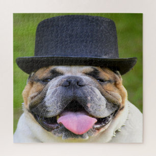 Bulldog In Top Hat Jigsaw Puzzle