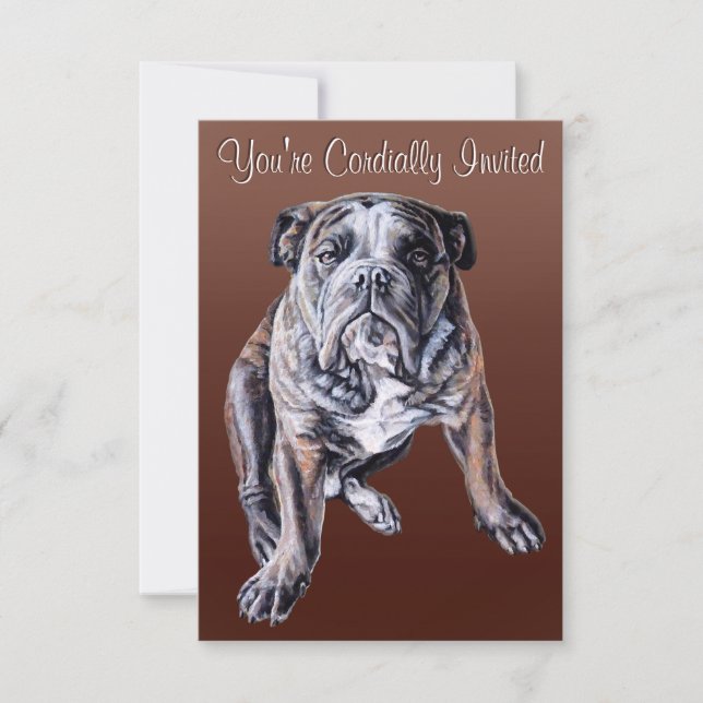 Bulldog Invitations Personnalisées Anglais Bulldog (Devant)