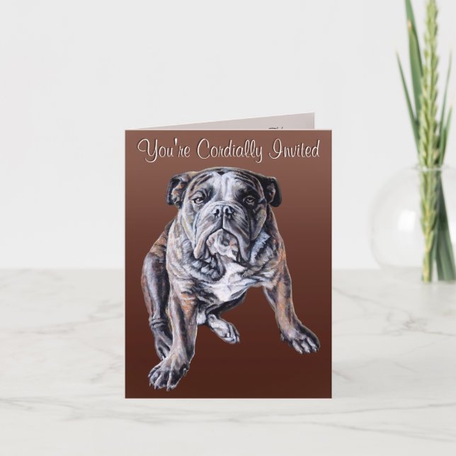 Bulldog Invitations Personnalisées Anglais Bulldog (Devant)