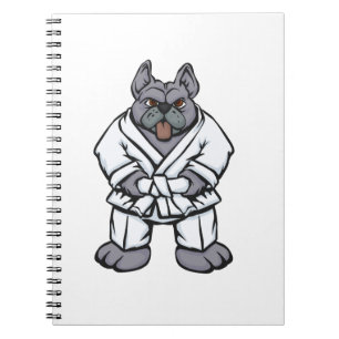 Bulldog jiu jitsu choose background colour notebook