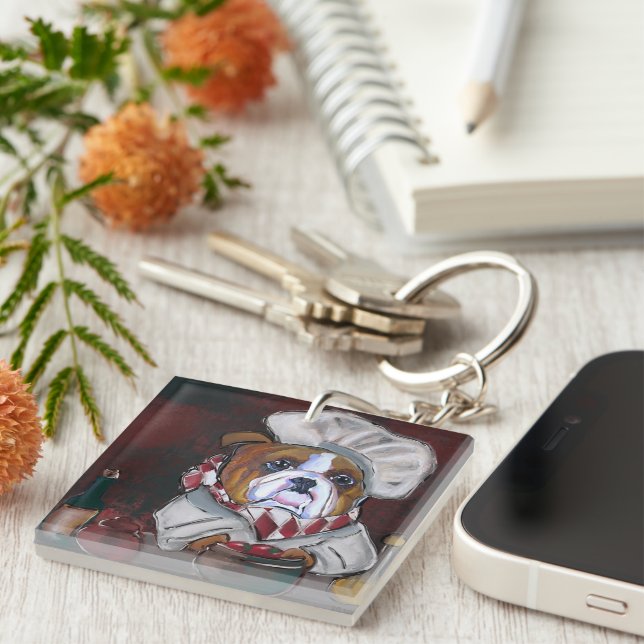 Bulldog  keychain (Front Right)