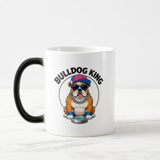 Bulldog King Cool Sunglasses Design Magic Mug