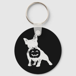Bulldog Lazy Halloween Costume Cute Frenchie Pumpk Keychain