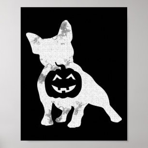 Bulldog Lazy Halloween Costume Cute Frenchie Pumpk Poster