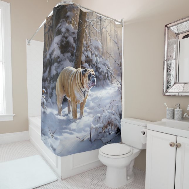 Bulldog Let It Snow Christmas Brushed  (In Situ)