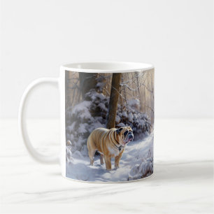 Bulldog Let It Snow Christmas Brushed Coffee Mug