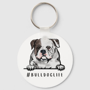 Bulldog Life English Bulldog Illustration Coaster  Keychain