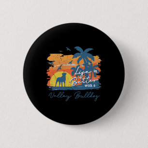 Bulldog Life Is Better Vintage Sunset 2 Inch Round Button