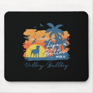 Bulldog Life Is Better Vintage Sunset Mouse Pad
