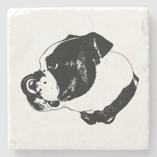 Bulldog Line Art Coaster