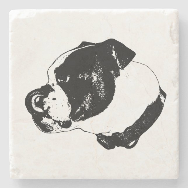 Bulldog Line Art Coaster (Front)
