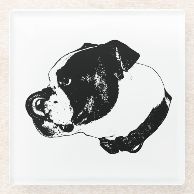 Bulldog Line Art Coaster (Front)