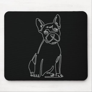 Bulldog Line Art Cute Fun Dog Mom Mouse Pad