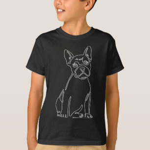 Bulldog Line Art Cute Fun Dog Mom  T-Shirt