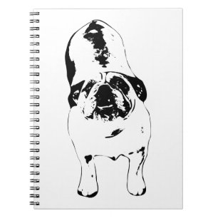 Bulldog—Look Up, Bold B&W Notebook