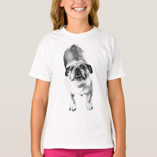 Bulldog—Look Up, Soft Shaded T-Shirt