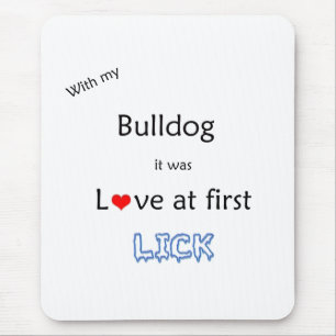 Bulldog Love at First Lick Mouse Pad