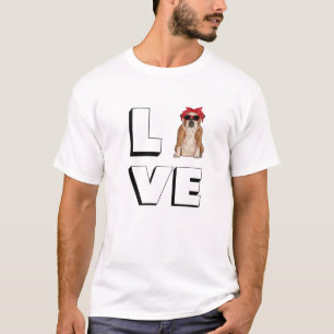 Bulldog Love Heart Sunglasses Dog English Bulldog T-Shirt