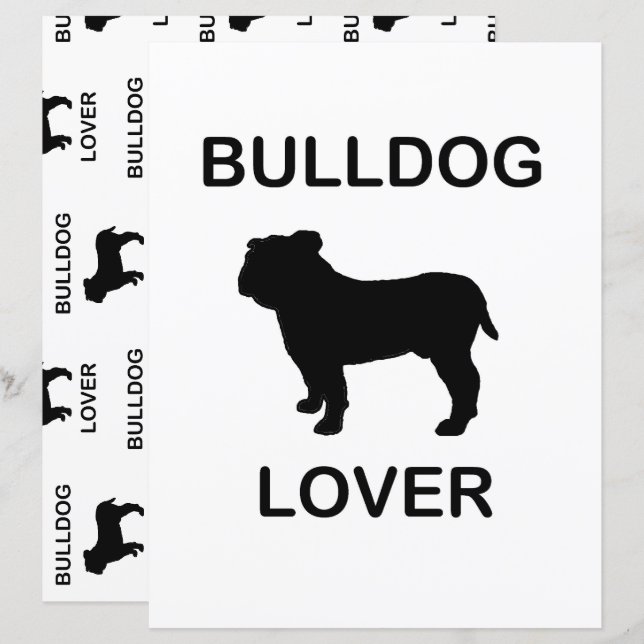 bulldog lover dual sided scrapbook paper (Front/Back)