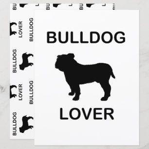 bulldog lover dual sided scrapbook paper