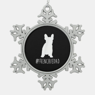 Bulldog Lover Frenchie Dad French Bulldog Dad Snowflake Pewter Christmas Ornament