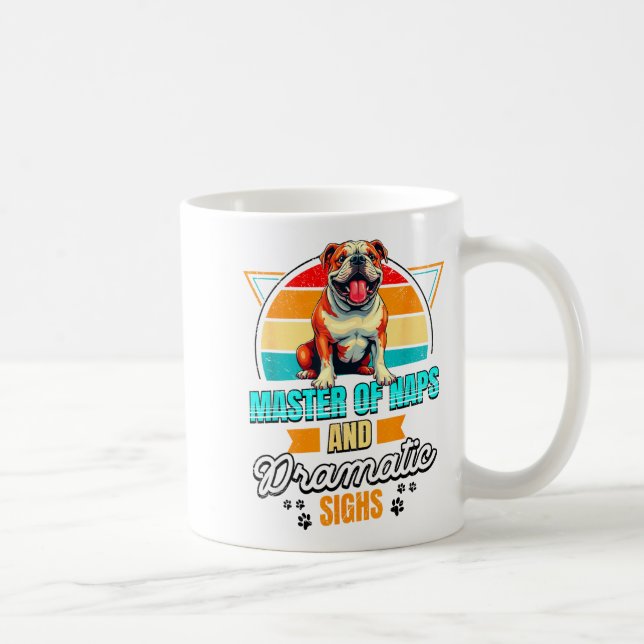 Bulldog Lover Funny Bulldog Retro  Coffee Mug (Right)