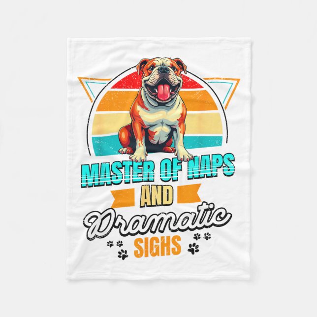 Bulldog Lover Funny Bulldog Retro  Fleece Blanket (Front)